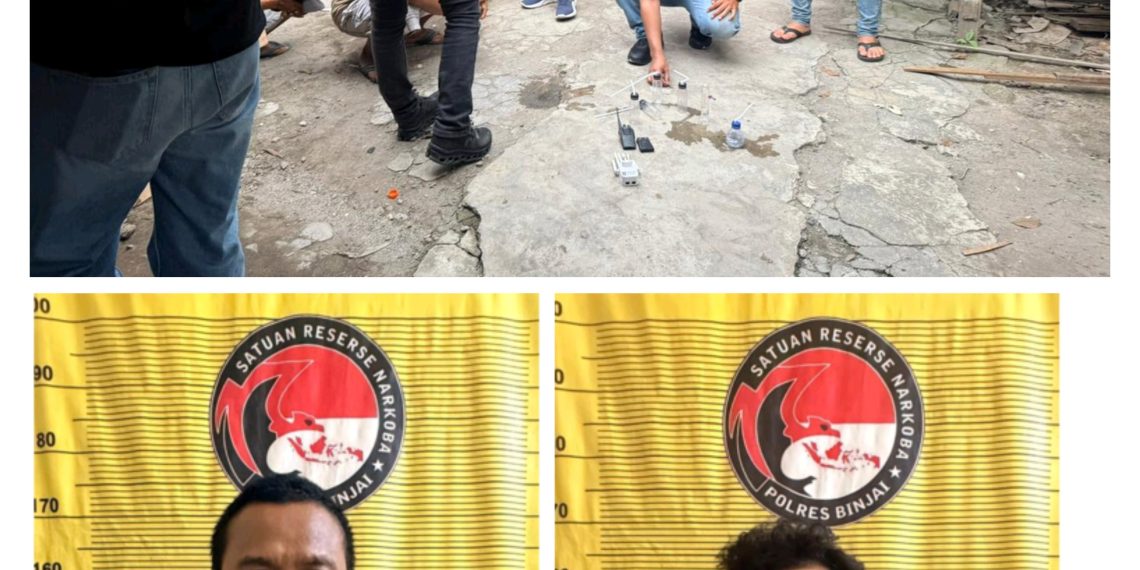 Kolaborasi Polres Binjai dengan BNNK Binjai Gerebek Sarang Narkoba, Dua Orang Diamankan