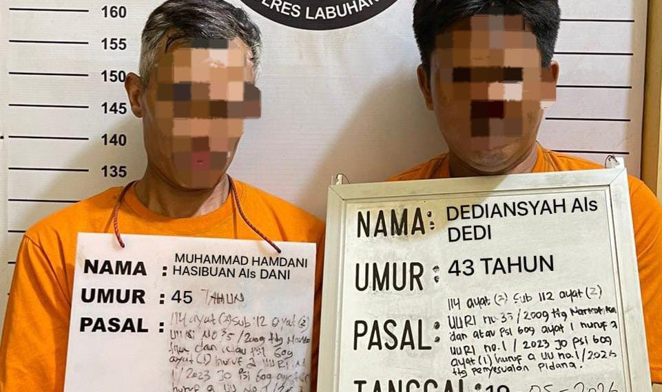 Polres Labuhanbatu Ungkap Peredaran Sabu Antarwilayah, Dua Pria Ditangkap dengan Barang Bukti Puluhan Gram
