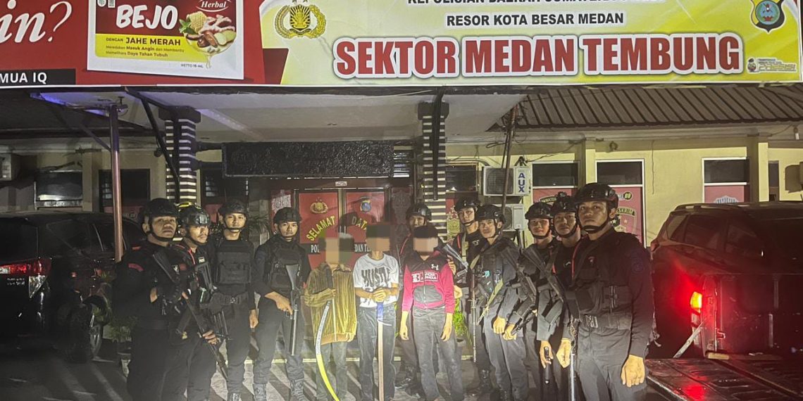 Patroli Dini Hari Brimob Polda Sumut Berhasil Gagalkan Tawuran dan Balap Liar di Kota Medan