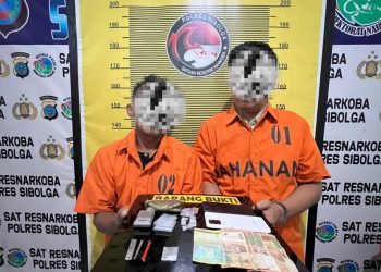 Dua Pria Diduga Pengedar Sabu Diamankan Satresnarkoba Polres Sibolga di Aek Manis