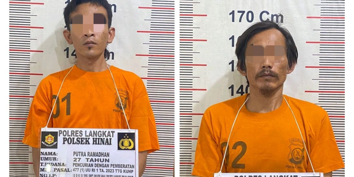 Polsek Hinai Bekuk Dua Terduga Pelaku Pencurian Jerjak Besi dan Pintu Rumah