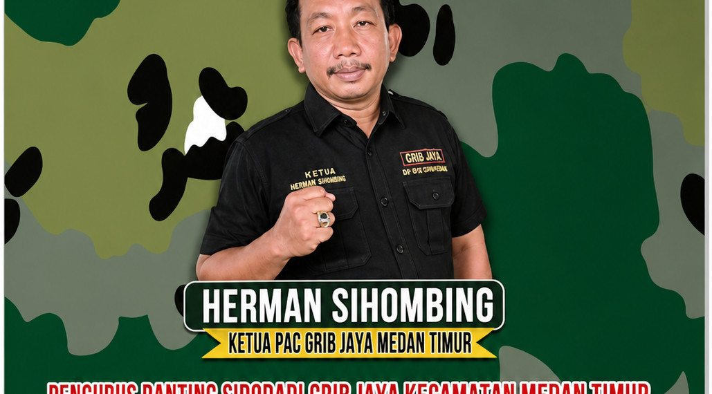 Herman Sihombing Dirikan Baleho, Ajak Anggota Perkuat Solidaritas GRIB Jaya Medan Timur