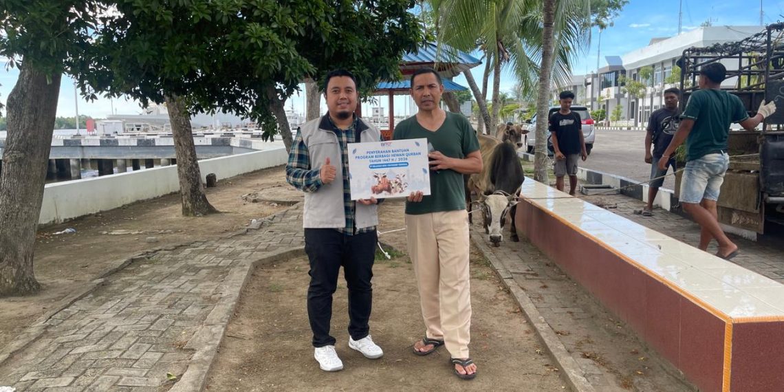 Kolaborasi BNCT dan Kodaeral I dalam Kegiatan Penyaluran Hewan Kurban di Belawan