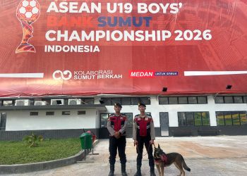 Unit K-9 Polda Sumut Turun ke Stadion Teladan, Perkuat Pengamanan Piala AFF U-19 2026