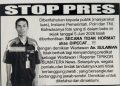 SULAIMAN RESMI DI BERHENTI KAN TIDAK DENGAN HORMAT, PT TIPIKOR SUMUT NEWS TEGASKAN BUKAN LAGI BAGIAN DARI REDAKSI