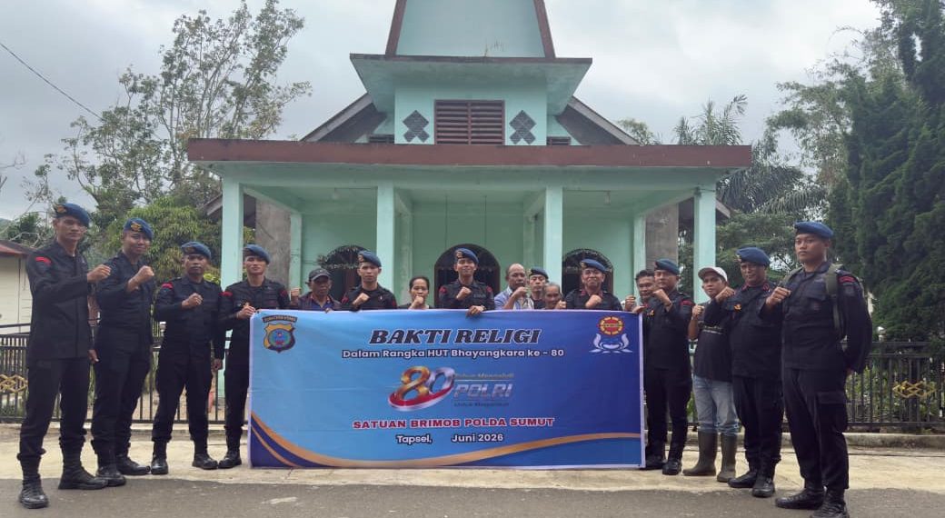 Batalyon C Sat Brimob Polda Sumut Lakukan Bakti Religi Menyambut HUT Bhayangkara Ke – 80.