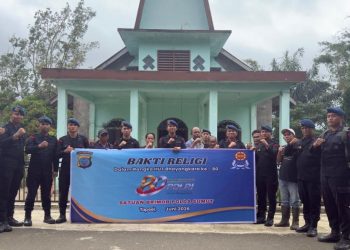 Batalyon C Sat Brimob Polda Sumut Lakukan Bakti Religi Menyambut HUT Bhayangkara Ke – 80.