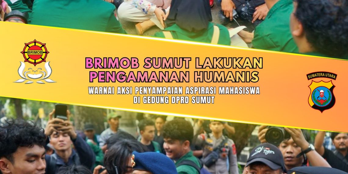 Pengamanan Humanis Warnai Aksi Penyampaian Aspirasi Mahasiswa di Gedung DPRD Sumut