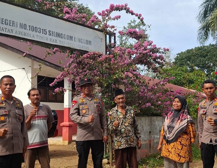 Dalam Rangka HUT Bhayangkara Ke – 80 Sat Brimob Polda Sumut Gercep Bangun Sanitasi Air Bersih Bagi Pelajar SD Di Kec. Angkola Timur.