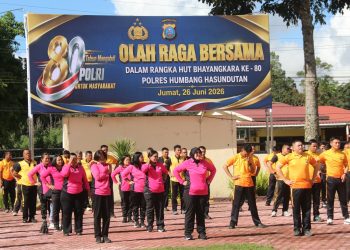 Jaga Kebugaran dan Kekompakan, Polres Humbahas Gelar Senam Bersama