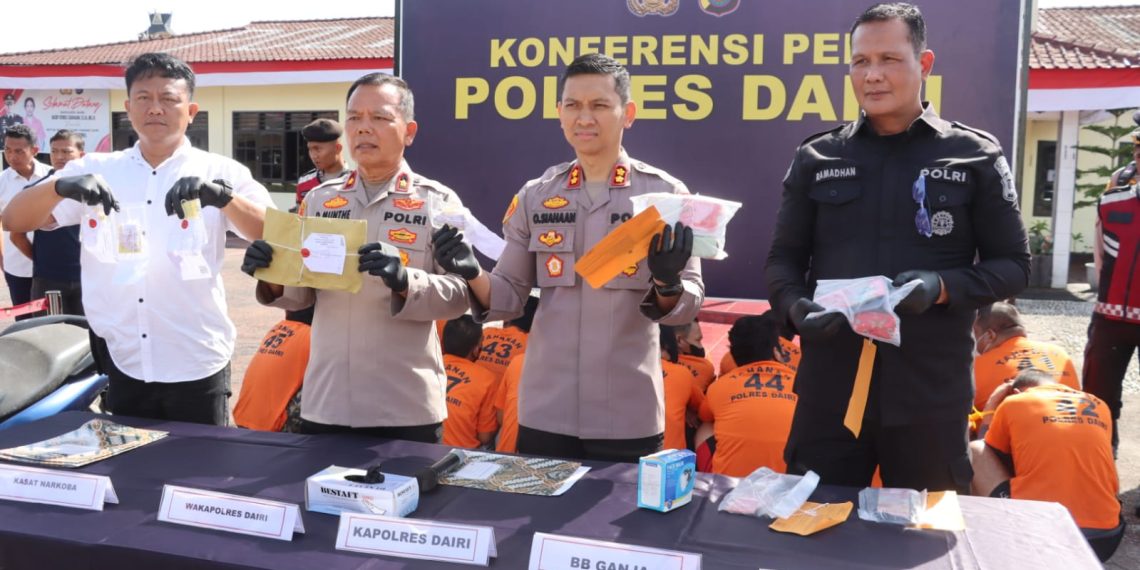 Polres Dairi Ringkus 38 Tersangka dari 29 Kasus Narkoba Periode April – Juni 2026, Kapolres : Mari Kita Sinergi Berantas Narkoba