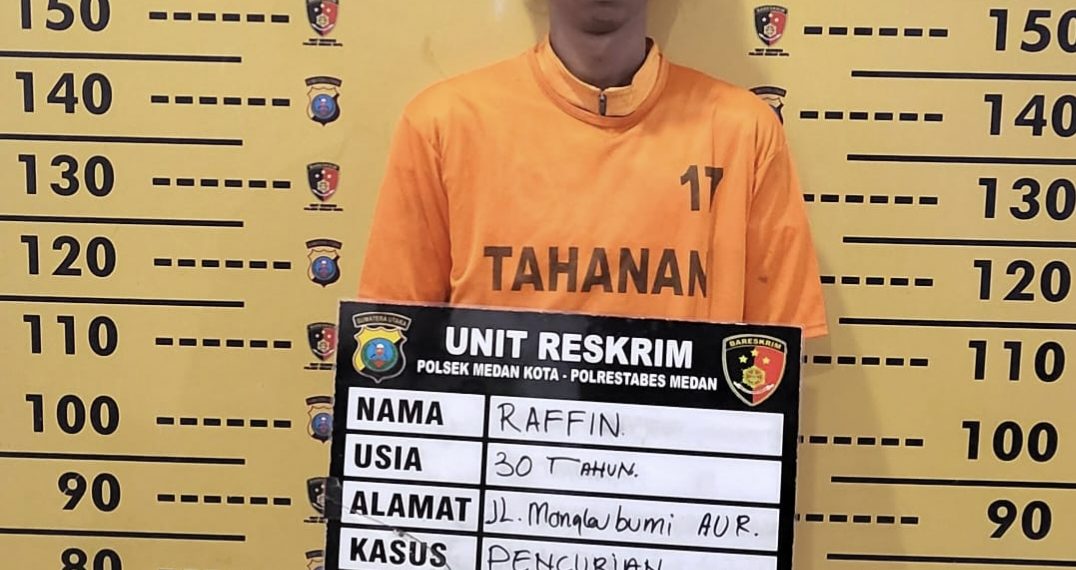 Diduga Curi Tangga Aluminium, Seorang Pria Diamankan Tim Reskrim Polsek Medan Kota
