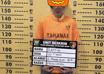 Diduga Curi Tangga Aluminium, Seorang Pria Diamankan Tim Reskrim Polsek Medan Kota