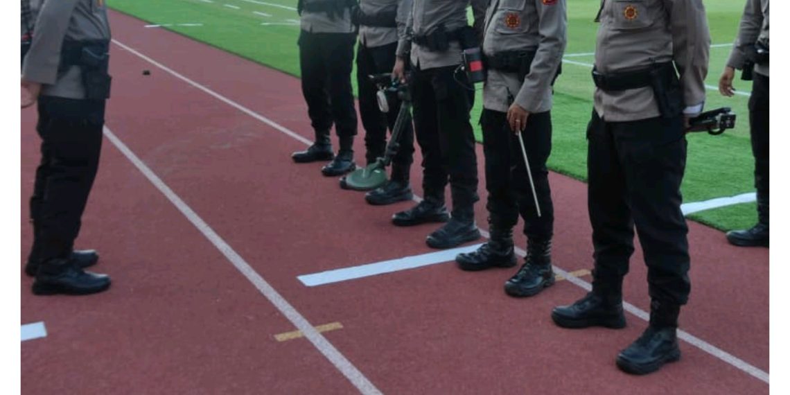 Jelang Laga Filipina Vs Australia, Gegana Brimob Polda Sumut Sterilisasi Stadion Madya untuk Pastikan Keamanan ASEAN U-19 Boys’ Championship 2026