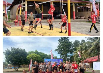 Batalyon C Pelopor Sat Brimobda Polda Sumut Gelar Pertandingan Volly Meriahkan HUT Bhayangkara Ke – 80.