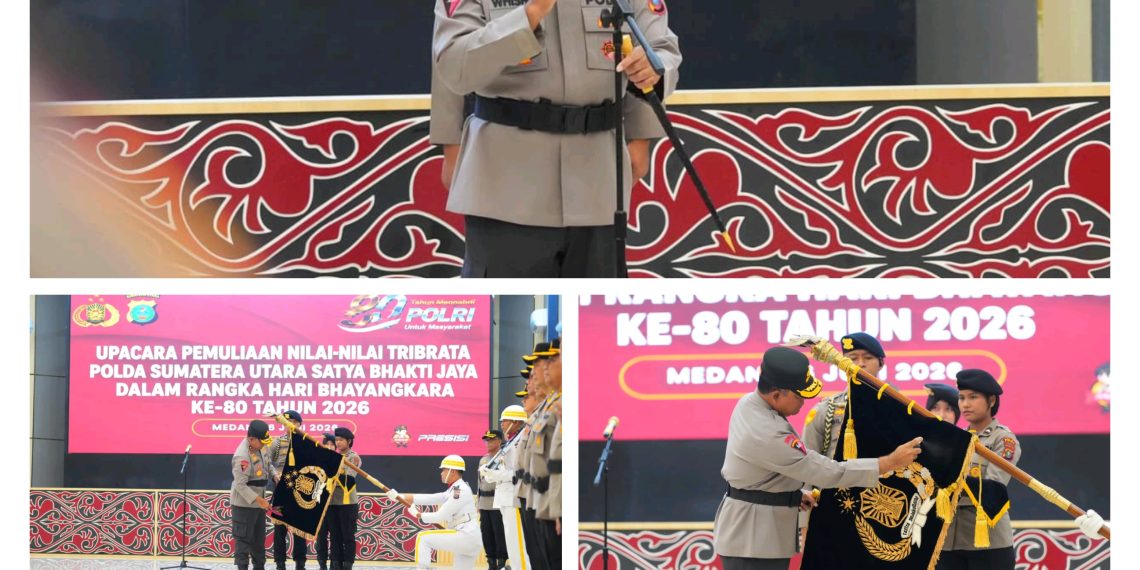 Kapolda Sumut Pimpin Upacara Pemuliaan Nilai-Nilai Tribrata, Perkuat Integritas Personel Sambut Hari Bhayangkara ke-80