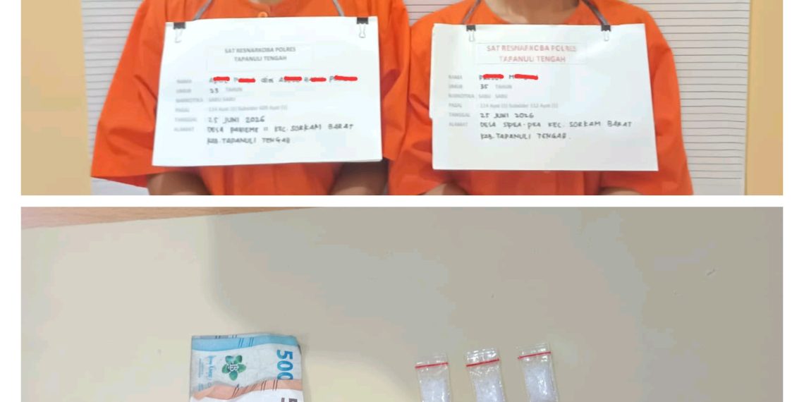 Sikat Pengedar Sabu di Sorkam Barat, Sat Resnarkoba Polres Tapteng Amankan Dua Pria