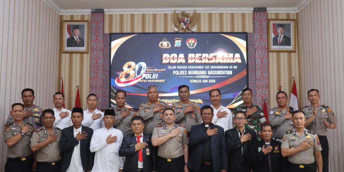 Polres Humbahas Gelar Doa Bersama Lintas Agama Sambut HUT Bhayangkara ke-80