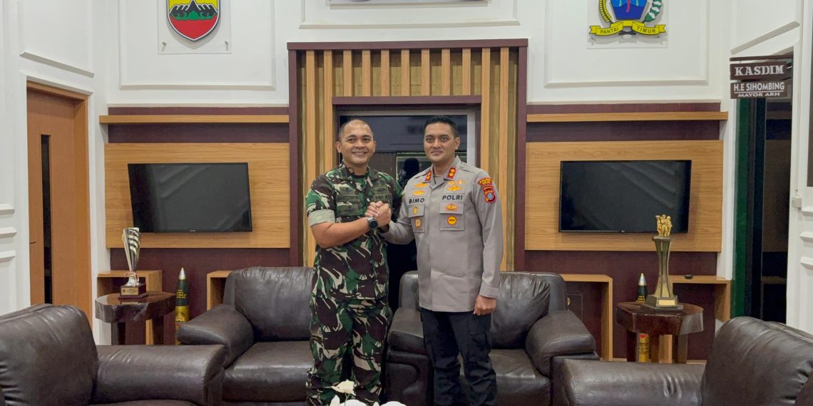 PERKOKOH SINERGITAS TNI POLRI MELALUI SILATURAHMI KAPOLRES BINJAI DENGAN DANDIM 0203 LKT