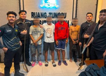 Patroli KRYD Polres Pelabuhan Belawan Amankan Empat Terduga Pelaku Tawuran dan Empat Senjata Tajam