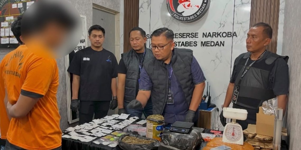 Bandar Narkoba Lintas Provinsi yang Manfaatkan Jasa Ekspedisi Digulung Satresnarkoba Polrestabes Medan