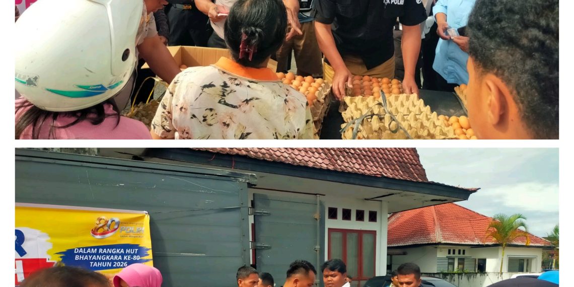 Polres Pakpak Bharat Gelar Pasar Murah Kebutuhan Pokok Dengan Harga Terjangkau.