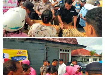 Polres Pakpak Bharat Gelar Pasar Murah Kebutuhan Pokok Dengan Harga Terjangkau.