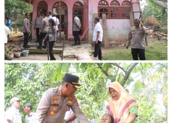 Kapolres Simalungun Turun Langsung, Salurkan Bantuan Kemanusiaan bagi Korban Angin Puting Beliung di Pematang Bandar