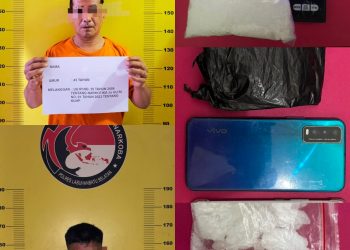 POLRES LABUHANBATU SELATAN MELALUI SAT RESNARKOBA UNGKAP PEREDARAN SABU, DUA TERSANGKA DIAMANKAN DENGAN BARANG BUKTI 206,78 GRAM