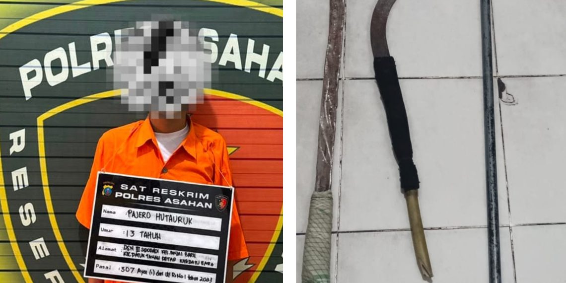 Sat Reskrim Polres Asahan Amankan Remaja Pembawa Sajam yang Diduga Hendak Terlibat Tawuran Geng Motor