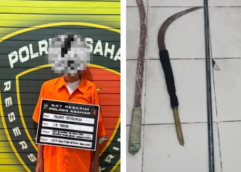 Sat Reskrim Polres Asahan Amankan Remaja Pembawa Sajam yang Diduga Hendak Terlibat Tawuran Geng Motor