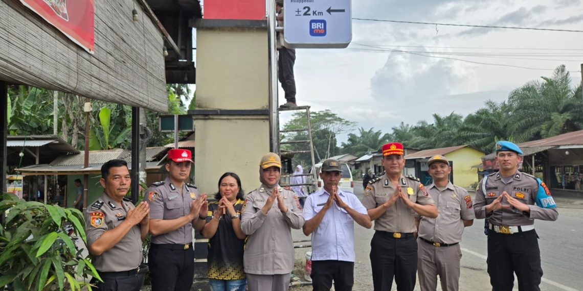 KA SPN Hinai Apresiasi Kepedulian BRI Stabat Pasang Pylon Penunjuk Arah SPN Polda Sumut