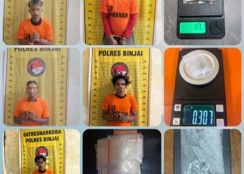 Kurun Waktu Tiga Hari, Satres Narkoba Polres Binjai Tangkap Lima Terduga Bandar Narkoba