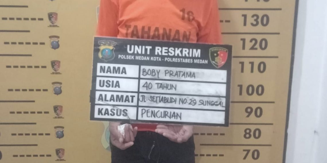 Satu Jam Usai Pencurian, Tim Opsnal Polsek Medan Kota Amankan Terduga Pelaku di Gang Nasional