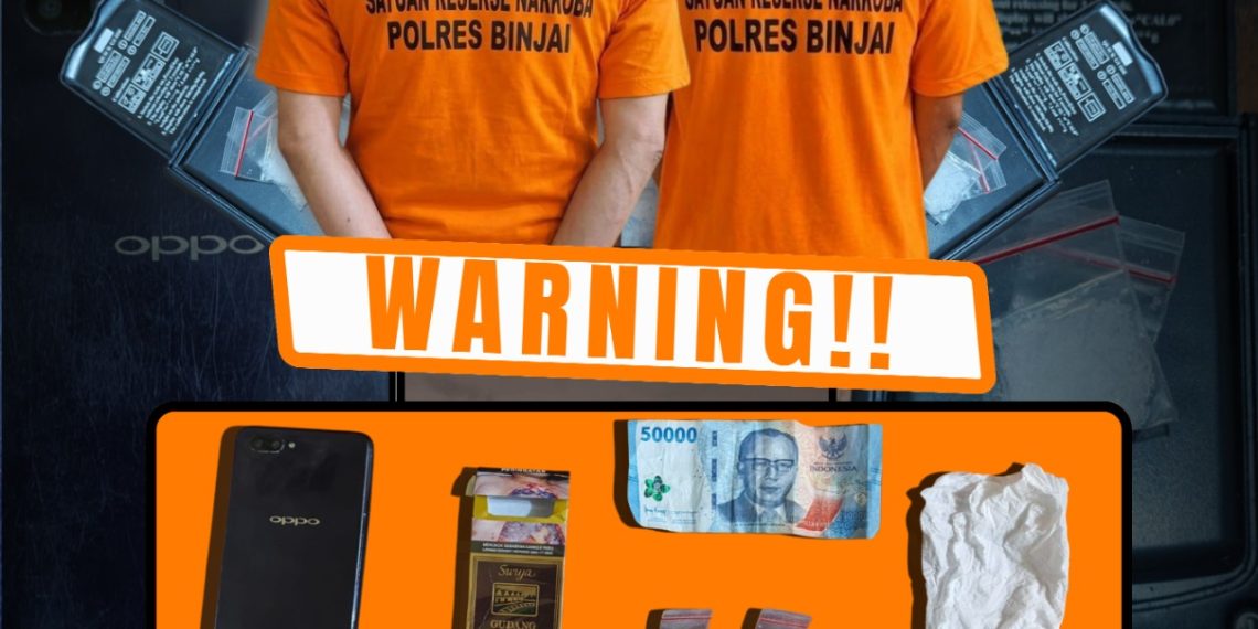 Satresnarkoba Polres Binjai Tangkap Dua Orang Pria Saat Edarkan Narkoba Di Binjai Barat