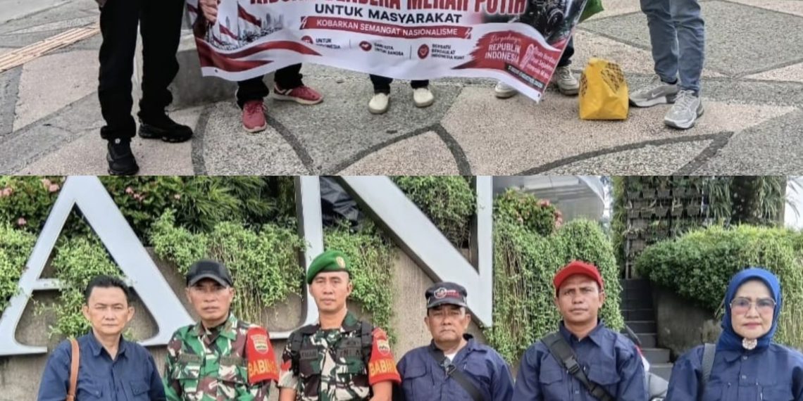 Bersama Babinsa,AJMI dan PW Pemuda Muslim Sumut Bagikan 1945 Bendera Merah Putih ,Gelorakan Semangat HUT ke-81 RI