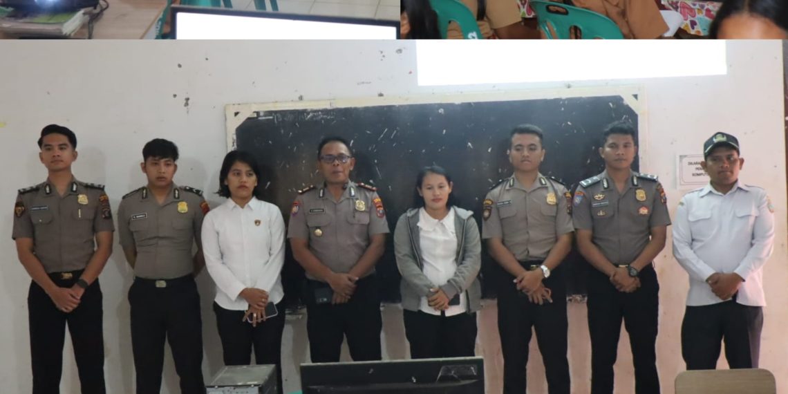 Para Trainer Polres Pakpak Bharat Sambangi SMA Negeri 1 Tinada Berikan Sosialisasi Paham AI.