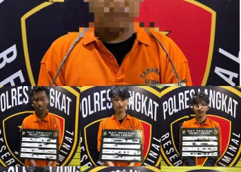 Polres Langkat Tangkap Tujuh Pelaku Pencurian Disertai Kekerasan di Empat Lokasi, Dua Senjata Tajam dan Dua Sepeda Motor Diamankan