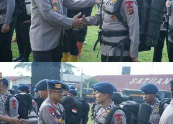Gunung Sinabung Erupsi, Polda Sumut Siagakan 100 Personel Brimob dan Peralatan Pendukung