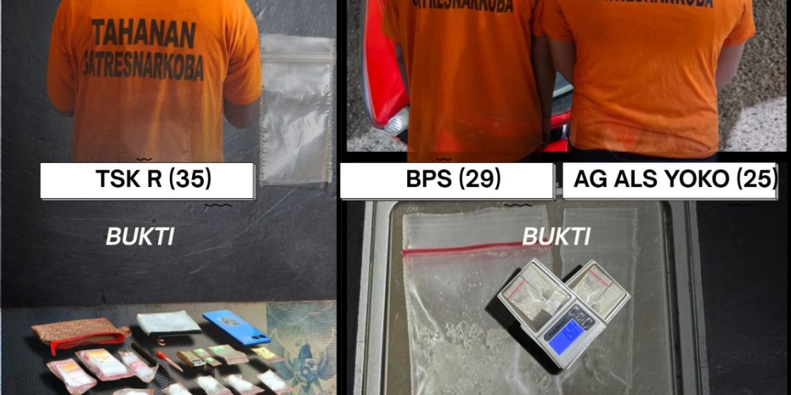 Gerak Cepat Satresnarkoba Polres Binjai, 3 Pelaku Narkoba Diciduk, Sabu dan Ekstasi Diamankan