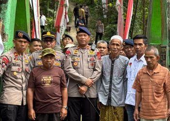 Sambut HUT Pelopor Ke – 67 Tahun 2026 Batalyon – C Sat Brimob Polda Sumut Bantu masyarakat Lakukan Revitalisasi Jembatan Rambin