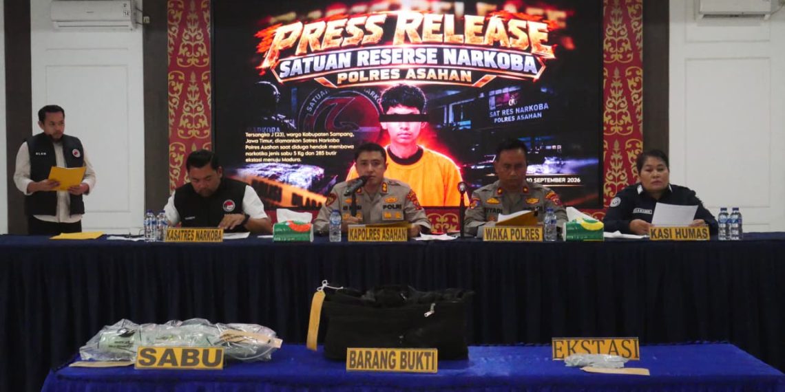 Polres Asahan Ungkap 5 Kilogram Lebih Sabu dan 285 Butir Ekstasi, Satu Tersangka Diamankan