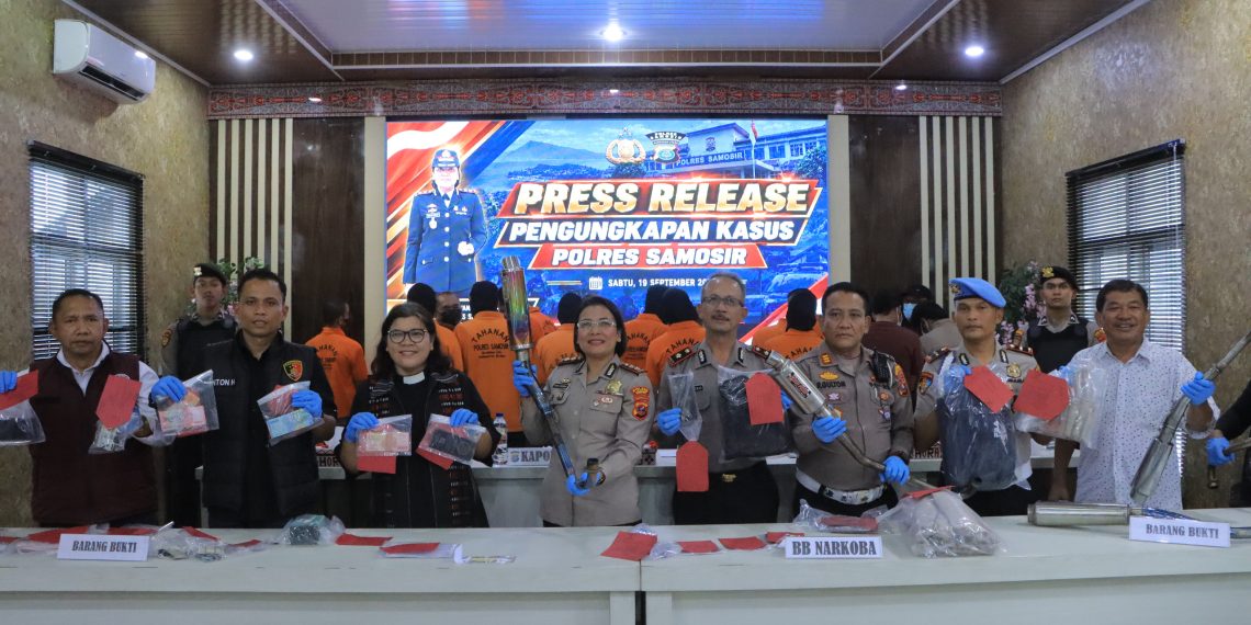 Polres Samosir Ungkap Sejumlah Kasus, dari Narkotika hingga Pembalakan Liar dan Pemerasan