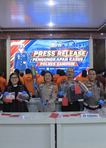 Polres Samosir Ungkap Sejumlah Kasus, dari Narkotika hingga Pembalakan Liar dan Pemerasan