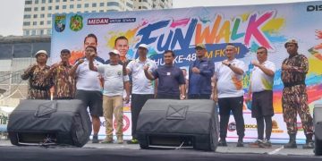 Wali Kota Medan Apresiasi HUT ke-48 GM FKPPI, Lepas Ribuan Peserta Funwalk Yang Digelar PC 0201 Medan di Lapangan Merdeka