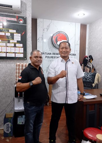 Ketua LSM Maung Silaturahmi dengan Wakasat Narkoba Polrestabes Medan, Bahas Maraknya Peredaran Narkoba