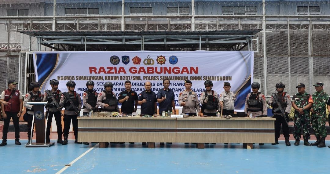 Gandeng Pasukan Brimob, TNI, Polri dan BNN, Lapas Narkotika Pematang Siantar Gelar Razia dan Tes Urine, Hasilnya Negatif HP dan Narkoba