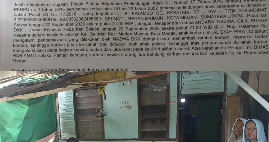 Tim LPPA Sumut Datangi Lokasi Anak 12 Tahun Dianiaya di Medan Maimun, Korban Trauma Hingga Tak Mau Sekolah