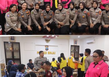 Sambut Hari Jadi Polwan Ke-78 Kapolres Binjai dan Ketua Bhayangkari cabang binjai Donorkan Darah untuk Kemanusiaan