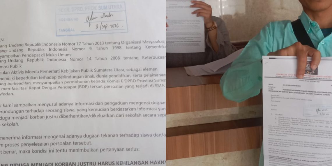 Aktivis Muda Layangkan Surat RDP ke Komisi E DPRD Sumut, Soroti Dugaan Bullying dan Penganiayaan di SMA Plus Sedayu Nusantara Medan